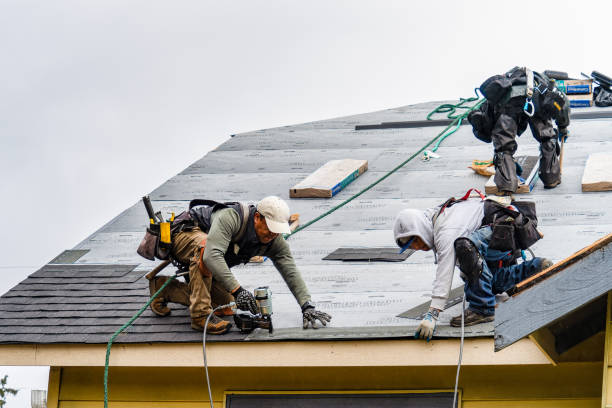 Professional Gutter Installation technician working in Goodman, MS